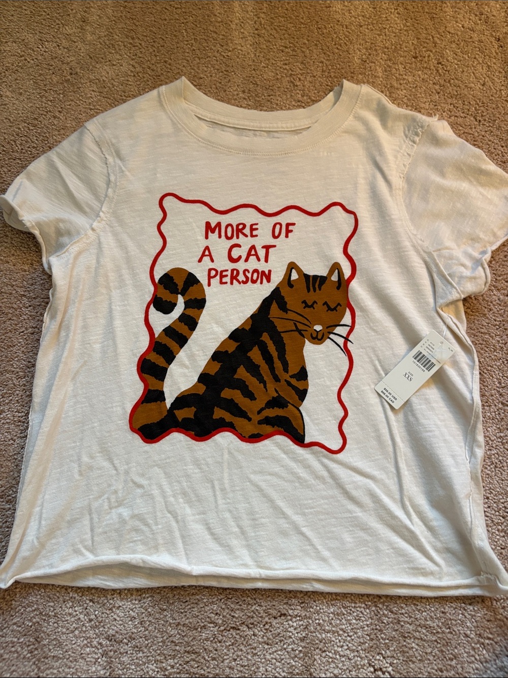 Mauve Cream Cat Graphic Tee - More of a Cat Person